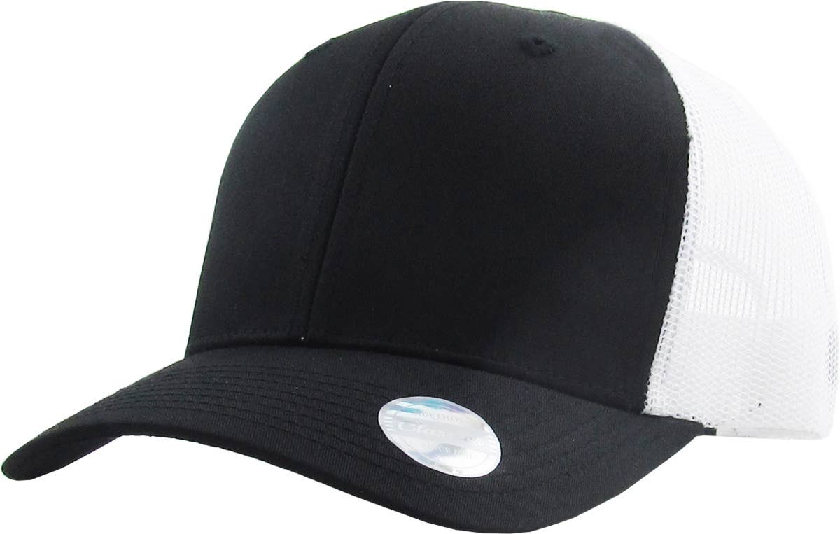 CLASSIC 6 PANEL MESH BACK: WHT-WHT