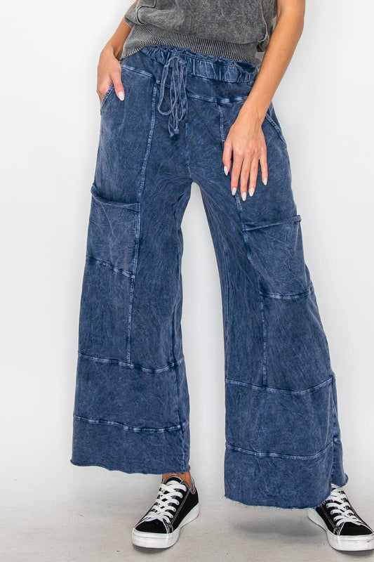 Mineral Wash Wide Leg Pants