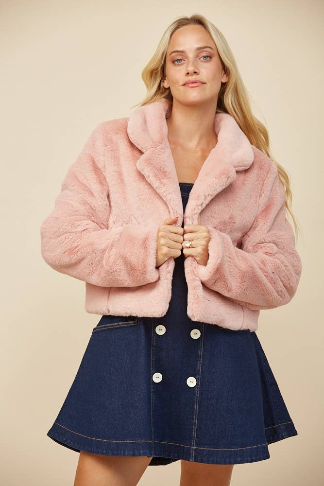 Blush Fur Cropped Jacket