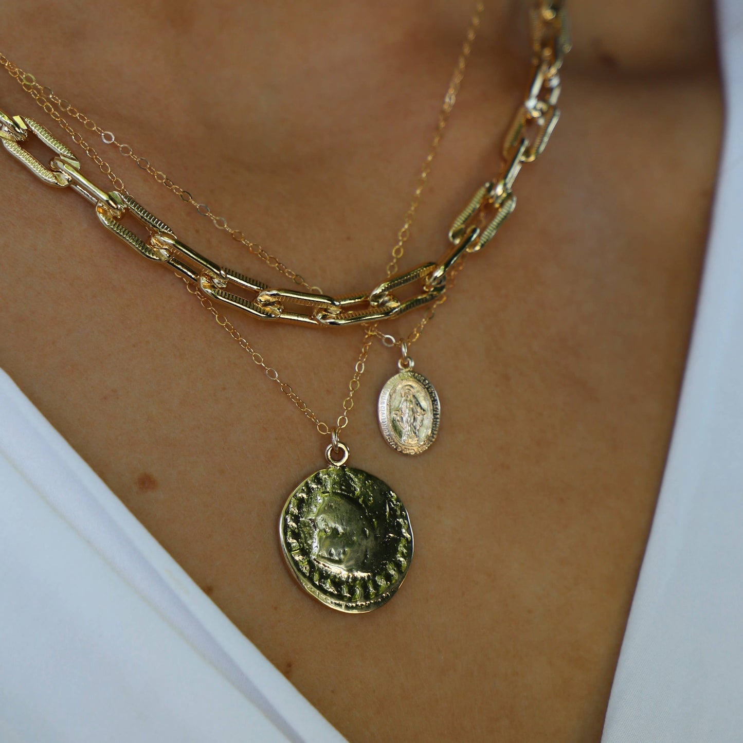 SASHA COIN NECKLACE: Gold