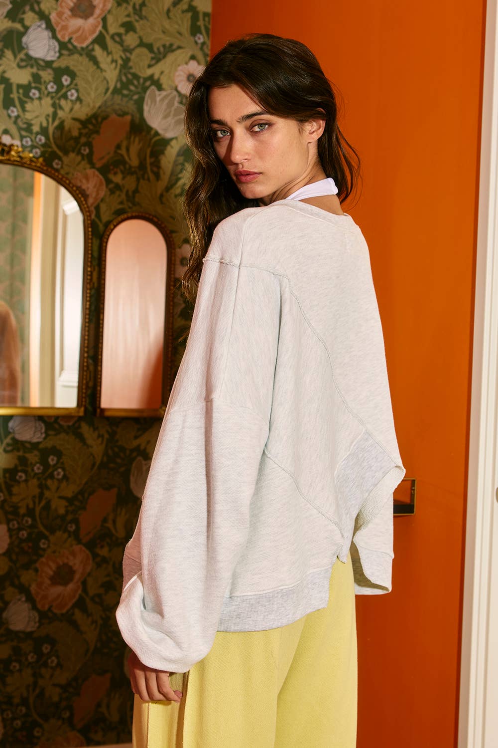 Asymmetric Hem  Sweatshirt