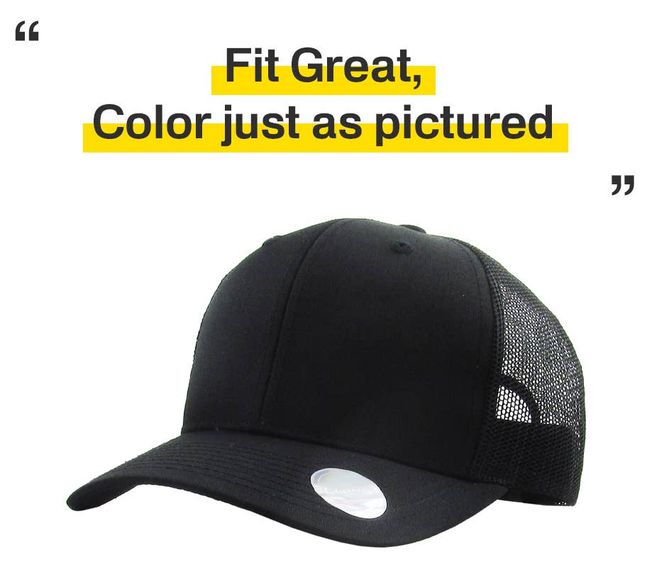 CLASSIC 6 PANEL MESH BACK: BLK-BLK