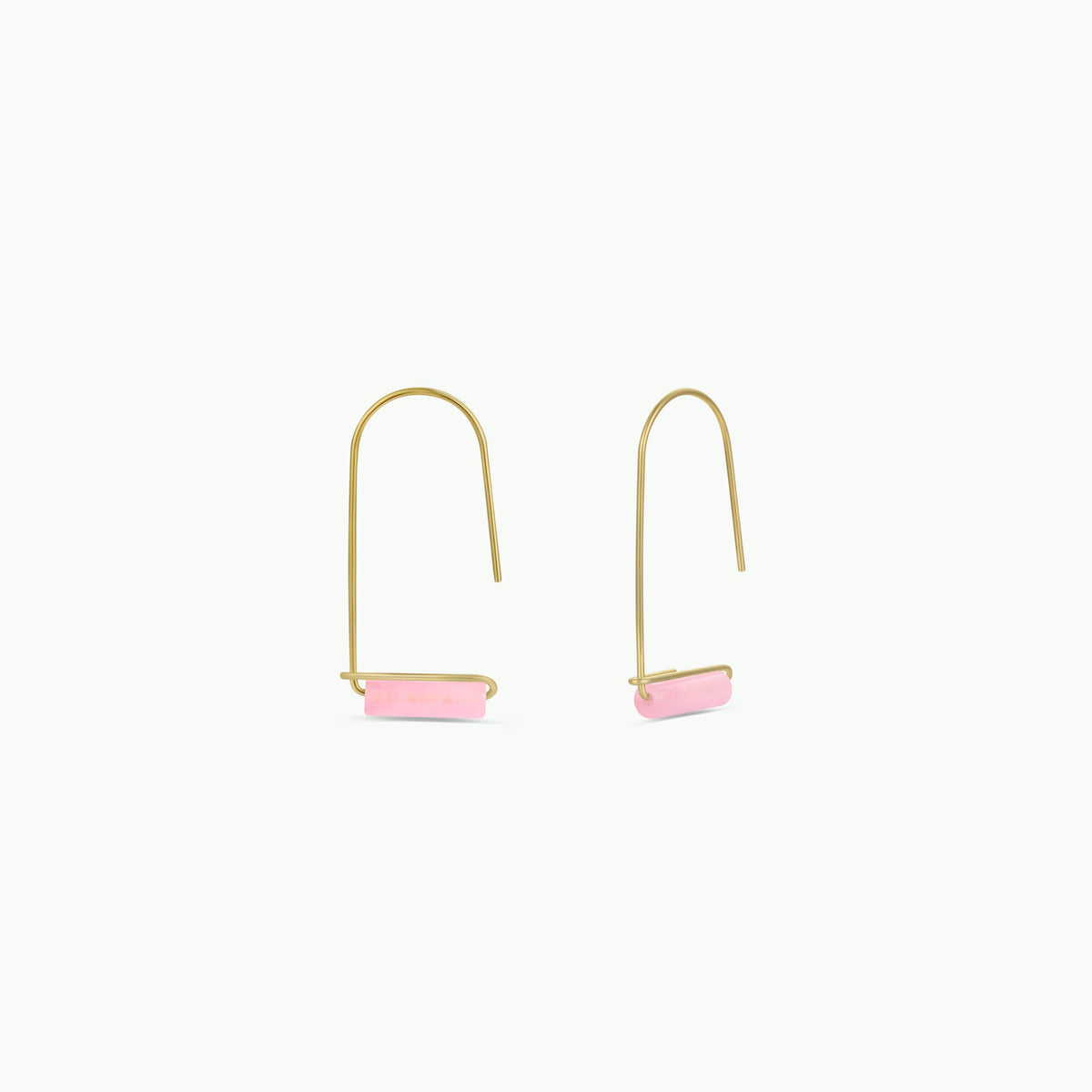 Rose Quartz Drop Gold Earring