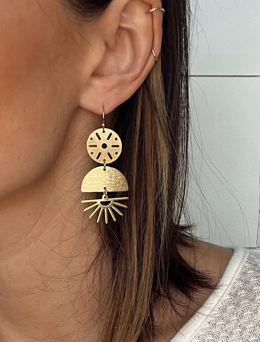 Brass Sunrise Earrings