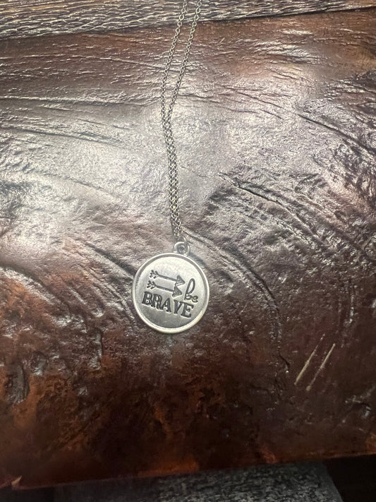 Be Brave Disk Pendant