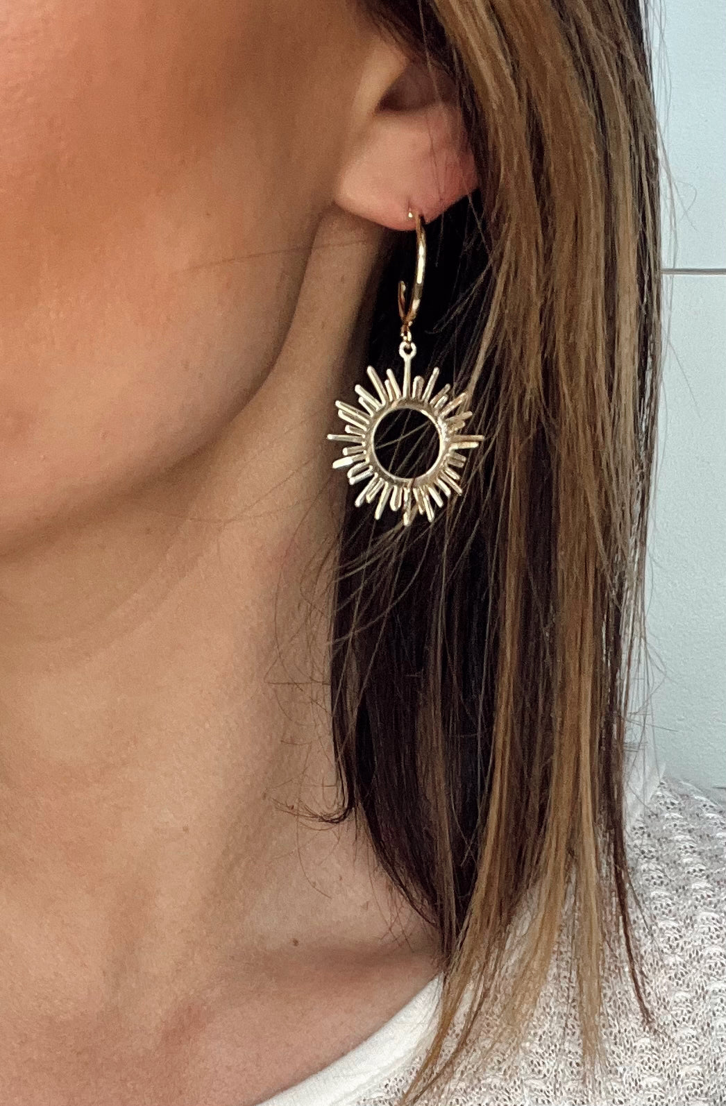 Sun Hoop Earring