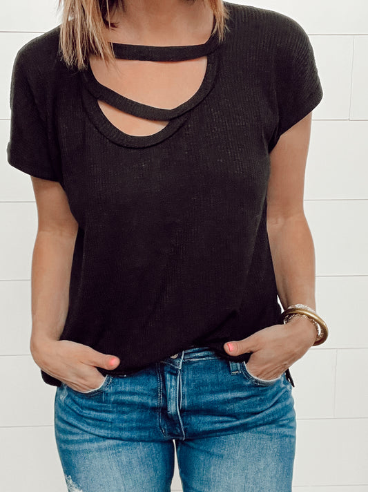 Cutout Scoop Tee