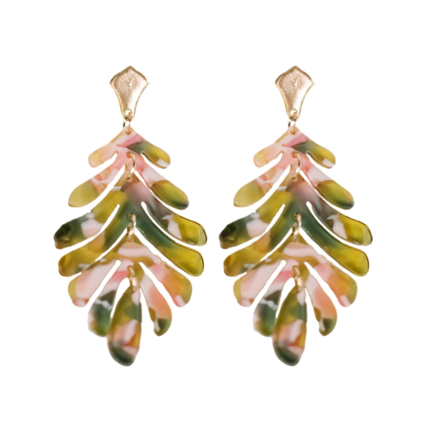 Pink and Green Camo Petite Palm Drops