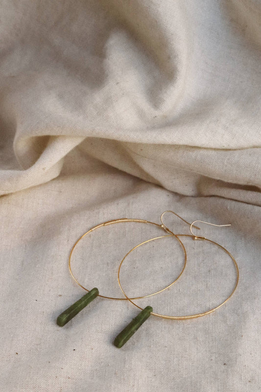 PETITE OLIVE HOOPS: GOLD