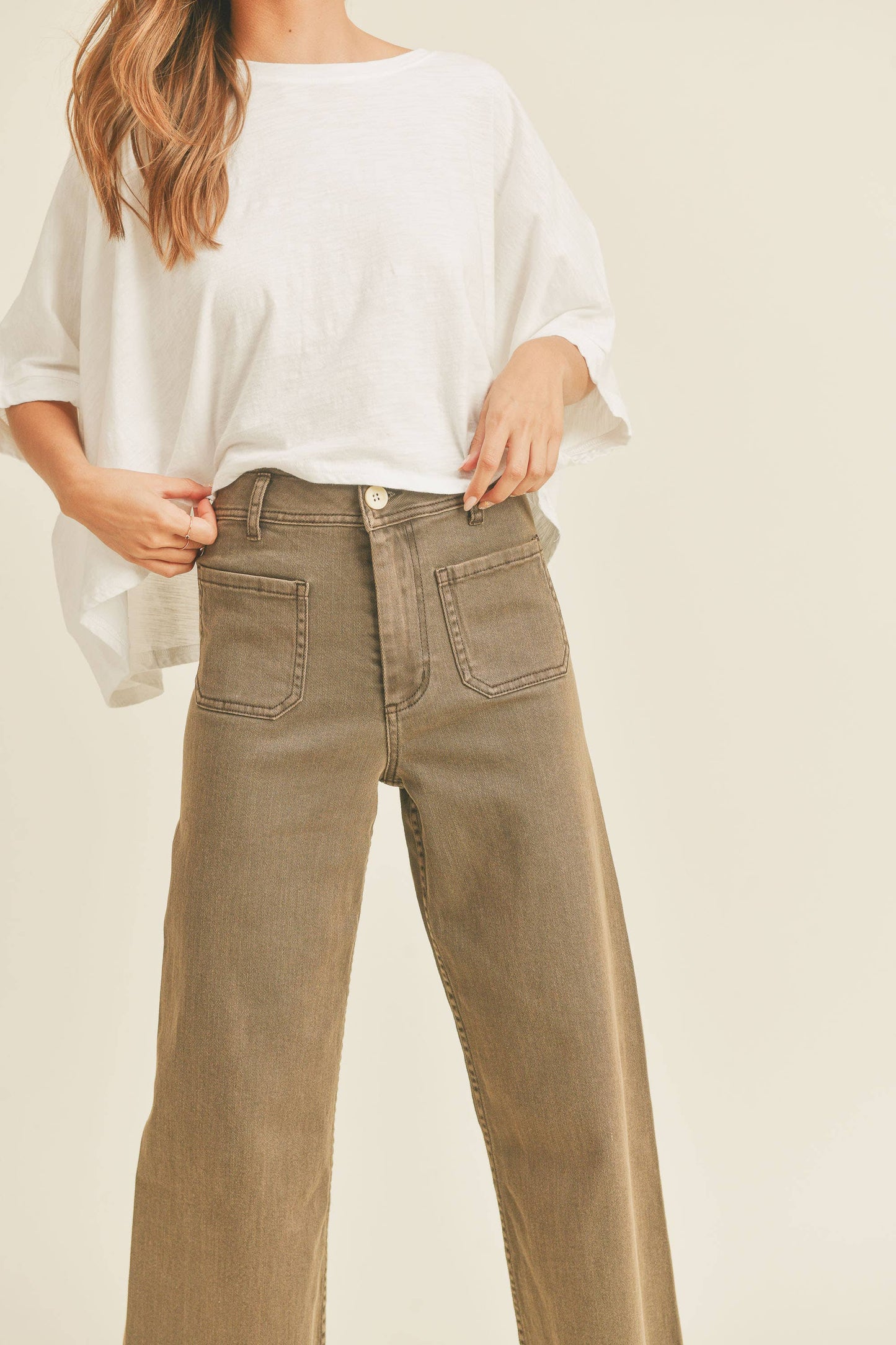 Straight Wide Leg Pants