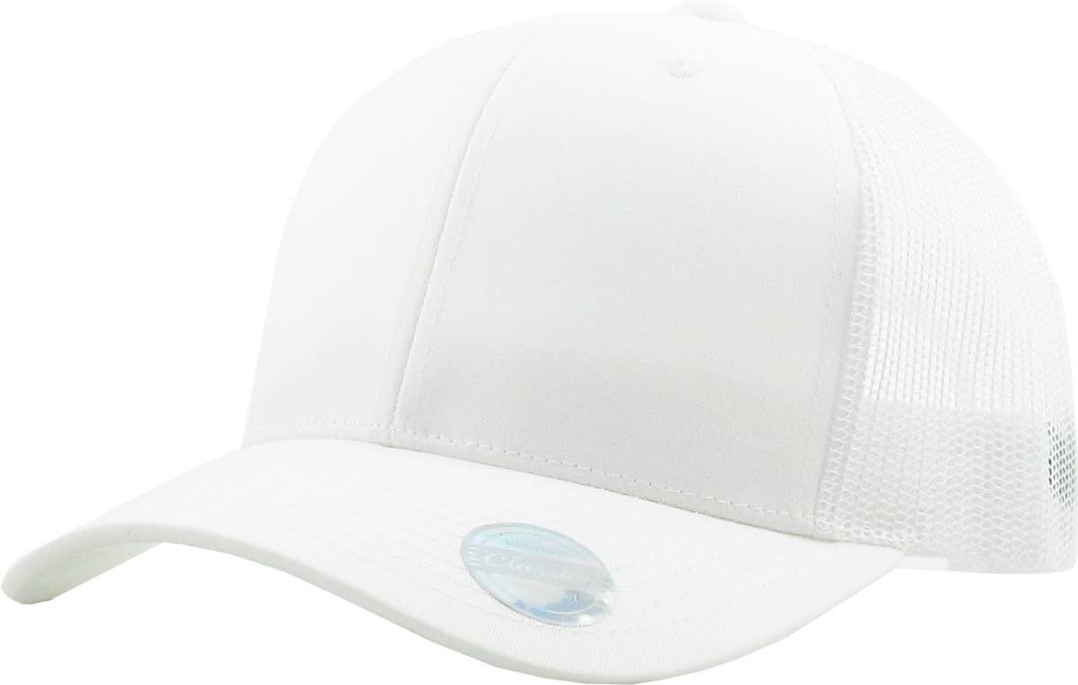 CLASSIC 6 PANEL MESH BACK: WHT-WHT