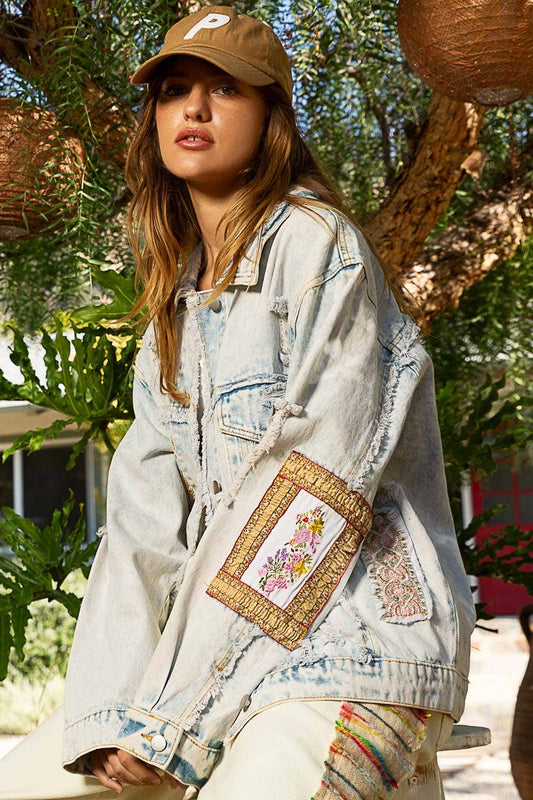 Oversize Patchwork Distressed Jacket