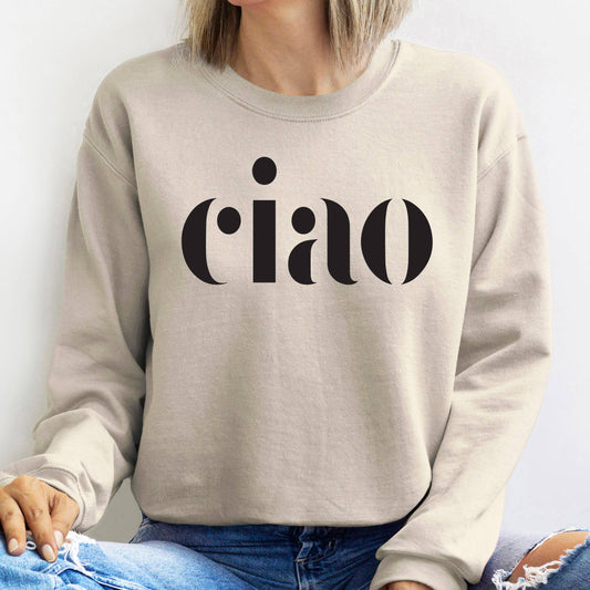 Ciao Crewneck Fleece Sweatshirt: XL / Sand