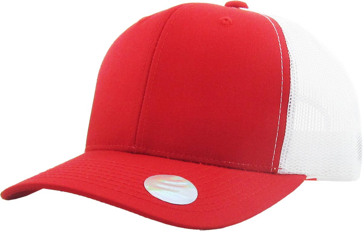 CLASSIC 6 PANEL MESH BACK: RED-WHT